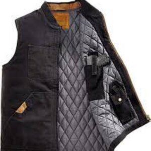 Concealed Carry Canvas Vest - Black | Large